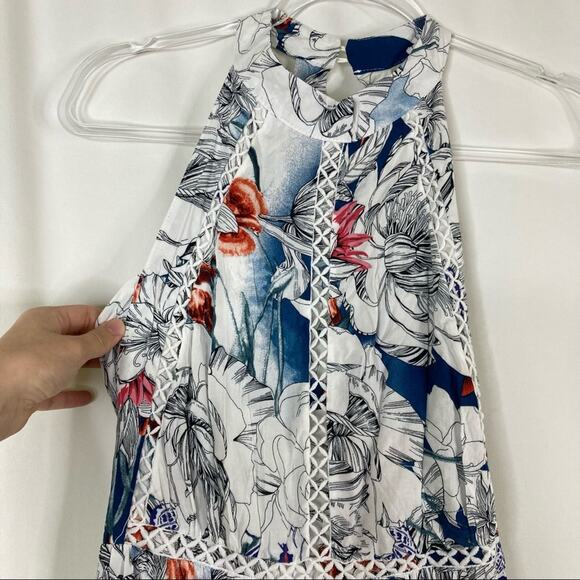 Jaase | Halter Neck Printed Beach Floral Open Back Dress M - Picture 3 of 9
